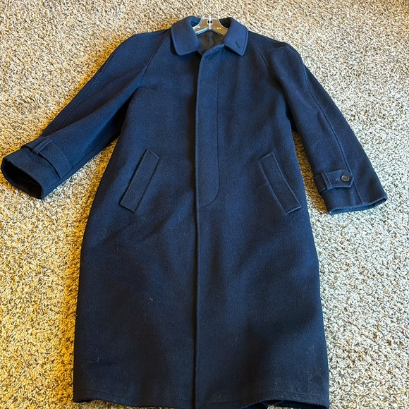Cashmere & Wool Women’s Navy Classic Long Overcoat Size 12 - Picture 3 of 16